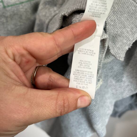 Aerie Winter Tour Sweatshirt Size S Gray Oversized Cozy Graphic Crewneck Top - Picture 10 of 10